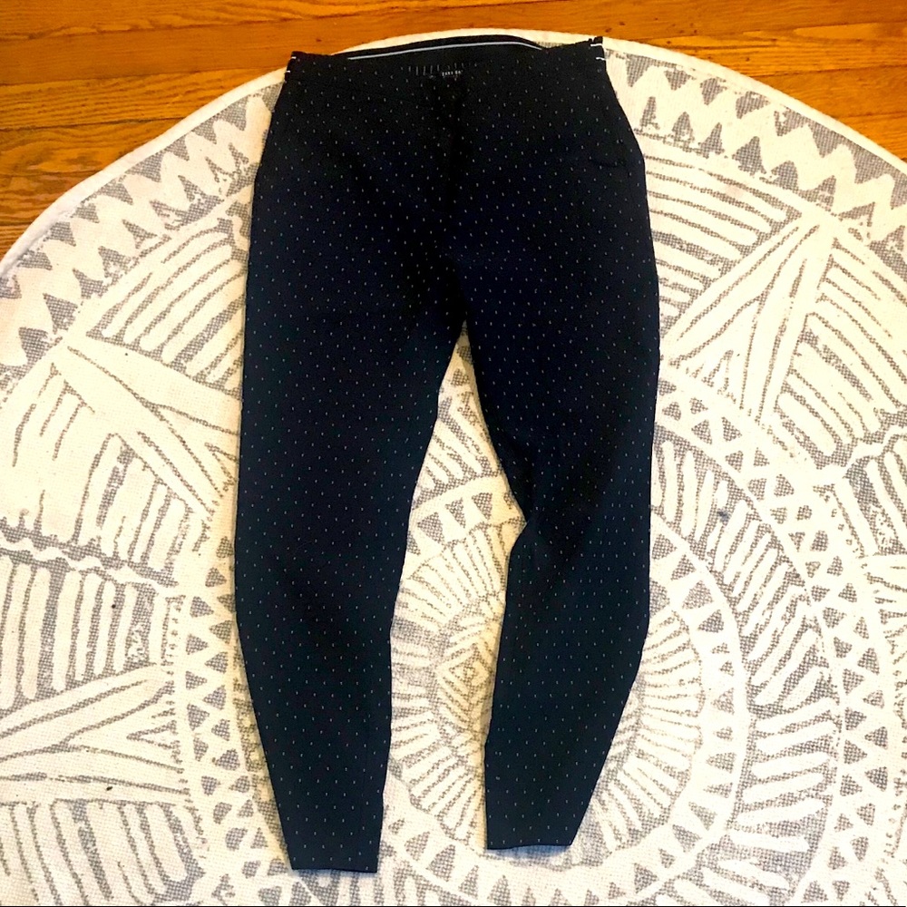 Zara Navy Blue Patterned Dress Pants